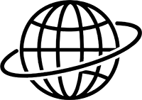Globe representing worldwide service