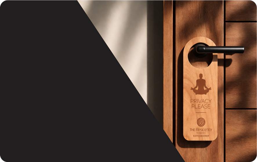 Custom wooden hotel door hanger
